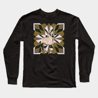Gemsbok / oryx on Geometric Design Long Sleeve T-Shirt